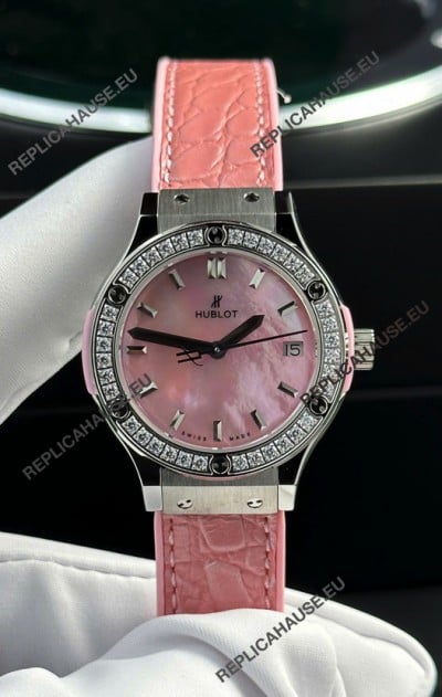 Hublot Super Clone Classic Fusion Titanium 33MM 1:1 Mirror Replica Watch Pink MOP Dial