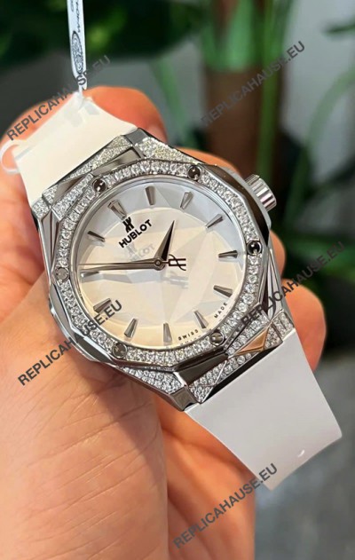 Hublot Classic Fusion Orlinski Diamonds Paved Edition White Dial Swiss Replica Watch 40MM