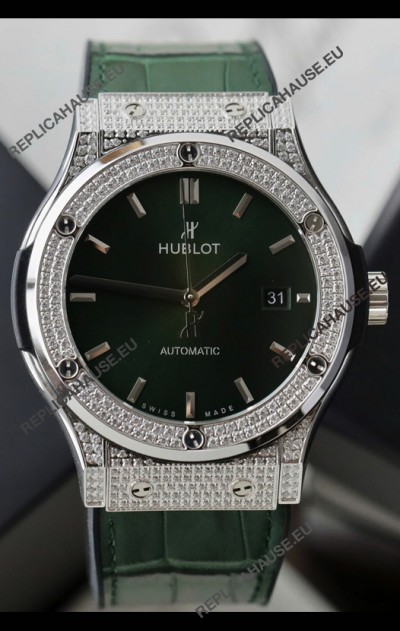 Hublot Classic Fusion Automatic Steel Green Dial 42MM Superclone Replica Watch