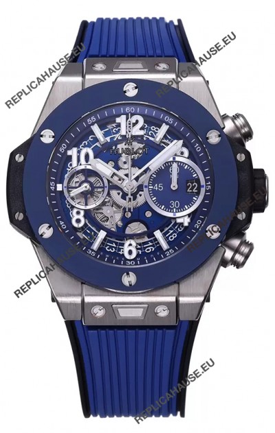 Hublot Big Bang Unico Blue Stainless Steel Casing 1:1 Mirror Edition Swiss Replica Watch