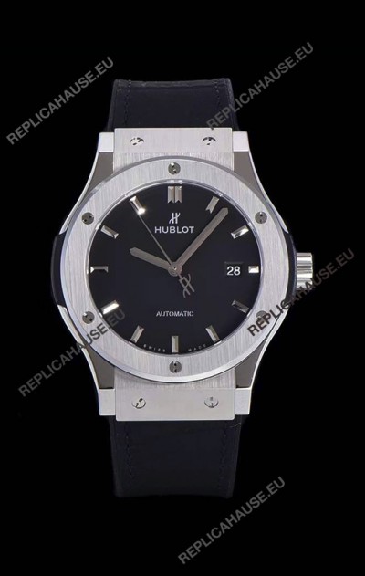 Hublot Classic Fusion 1:1 Mirror Replica Swiss Replica Watch in 904L Steel Casing Black Dial