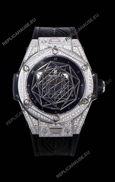 Hublot Big Bang One Click Sang Bleu 1:1 Mirror Replica in Stainless Steel Casing 45MM - Black Dial