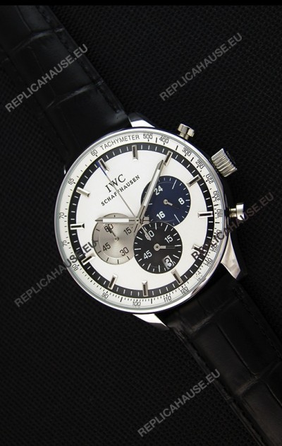 IWC Schaffhausen Japanese Replica Watch Quartz Movement in White Dial 