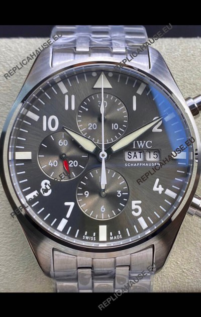 IWC Pilot Chronograph Edition Grey Dial in 904L Steel Casing 1:1 Mirror Replica Watch