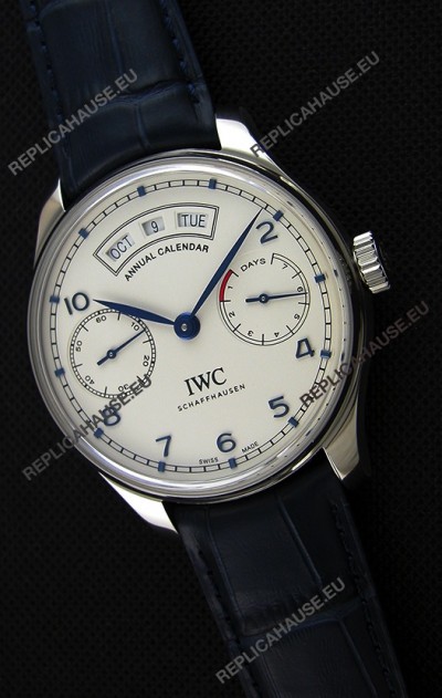IWC Big Pilot Annual Calender Steel Case Blue Strap IW503501 1:1 Mirror Replica