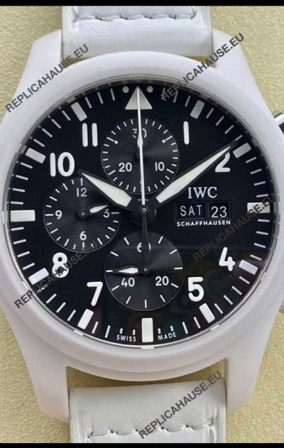 IWC Pilot's Chronograph Top Gun Ceramic IW389105 1:1 Mirror Replica in Black Dial