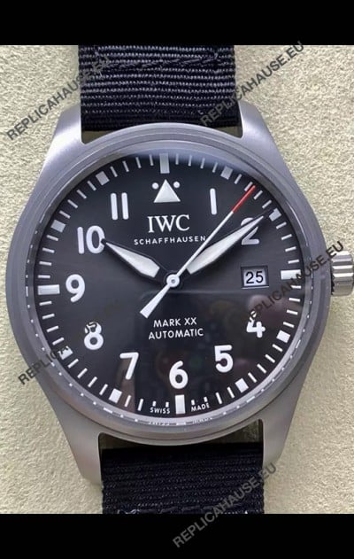 IWC Pilot's MARK XX Super Clone Titanium Swiss Replica Watch Grey Dial