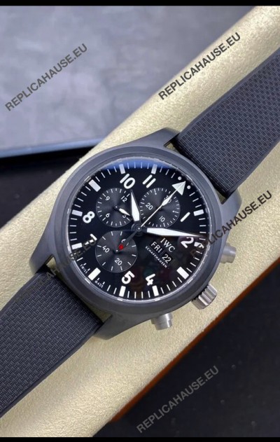 IWC Pilot's Chronograph Top Gun Ceramic IW389101 1:1 Mirror Replica in Black Dial