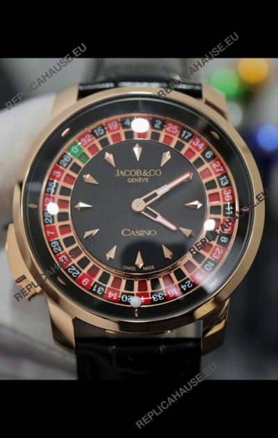 Jacob and Co Roulette Edition Replica Watch in Rose Gold Casing 