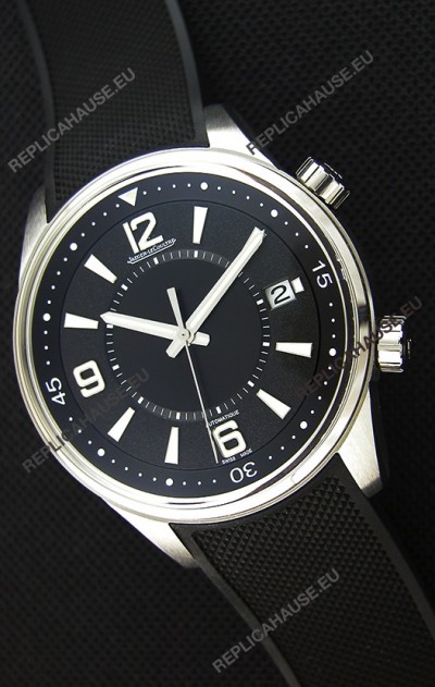 Jaeger-LeCoultre Polaris Black Dial Watch with Nylon Strap 1:1 Mirror Replica