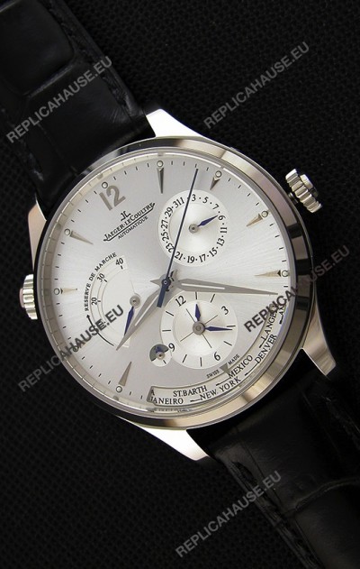 Jaeger LeCoultre Master Geographic Power Reserve Steel Case Steel Dial Swiss Replica Watch 