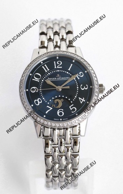 Jaeger-LeCoultre Rendez-Vous Steel Night & Day 1:1 Mirror Steel Case Blue Dial