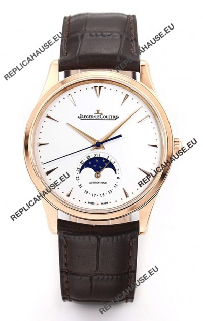 Jaeger LeCoultre Master Ultra Thin Moon Pink Gold 1:1 Mirror Replica Watch