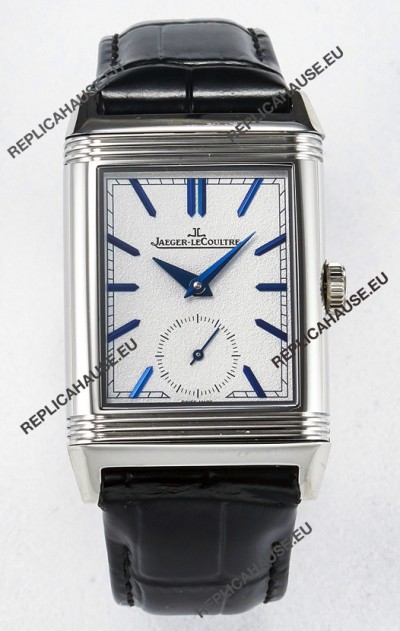 Jaeger-LeCoultre Reverso Super Clone DuoFace Blue/White Steel Replica Watch 