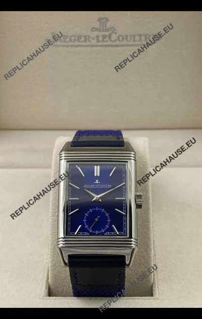 Jaeger-LeCoultre Reverso DuoFace Steel Casing Watch Blue Dial in Swiss Automatic Movement