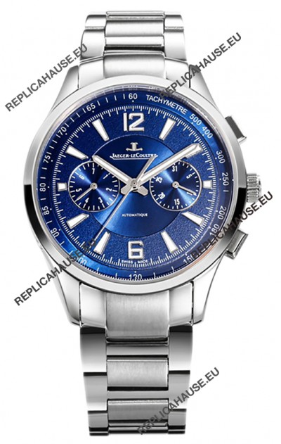 Jaeger LeCoultre Polaris Chronograph Stainless Steel Casing Blue Dial Swiss Replica Watch 