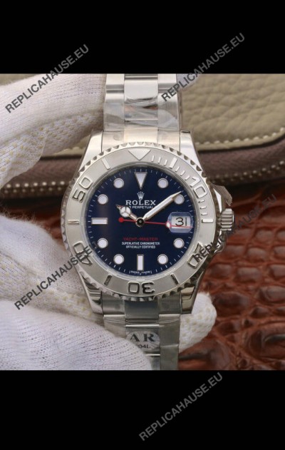 Rolex Yachtmaster Blue Dial 1:1 Swiss Replica Watch 37MM in 904L Steel Casing