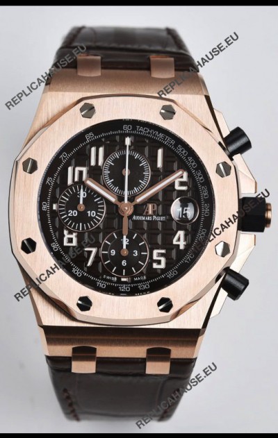 Audemars Piguet Royal Oak Offshore Black Dial Chronograph 1:1 Mirror Replica Watch - 904L Steel 