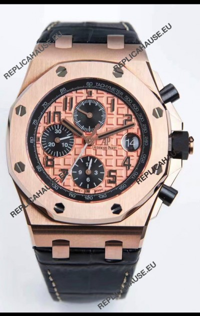 Audemars Piguet Royal Oak Offshore Champange Dial Chronograph 1:1 Mirror Replica Watch - 904L Steel 