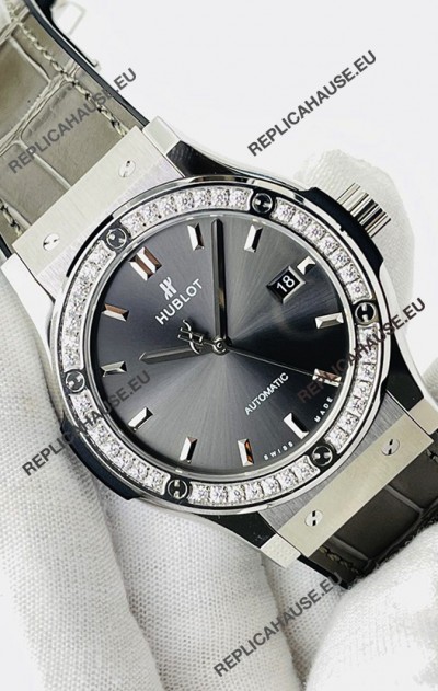 Hublot Classic Fusion Stainless Steel Grey Dial Swiss Replica Watch 1:1 Mirror Quality 