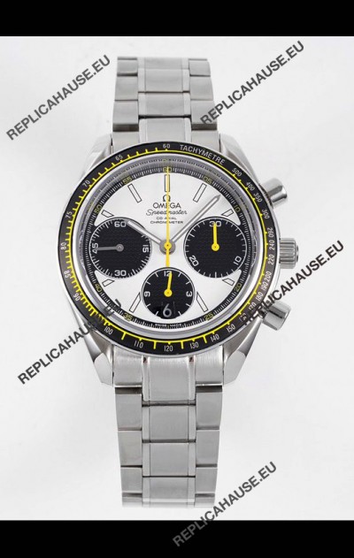 Omega Speedmaster Racing 904L Steel Chronograph 1:1 Mirror Replica in White Dial