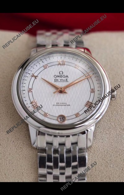 Omega De Ville Edition Swiss Automatic Watch in Stainless Steel Casing Rose Gold Hands