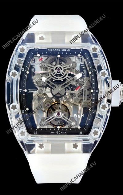 Richard Mille 56-01 Transparent Sapphires Casing with Genuine Swiss Tourbillon Movement Super Clone
