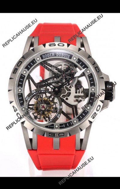 Roger Dubuis Excalibur Spider Flying Tourbillon Skeleton Titanium Casing 45MM 1:1 Mirror Swiss Watch