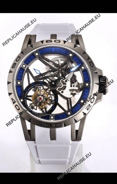 Roger Dubuis Excalibur Spider Flying Tourbillon Skeleton Titanium Casing 45MM 1:1 Mirror Swiss Watch
