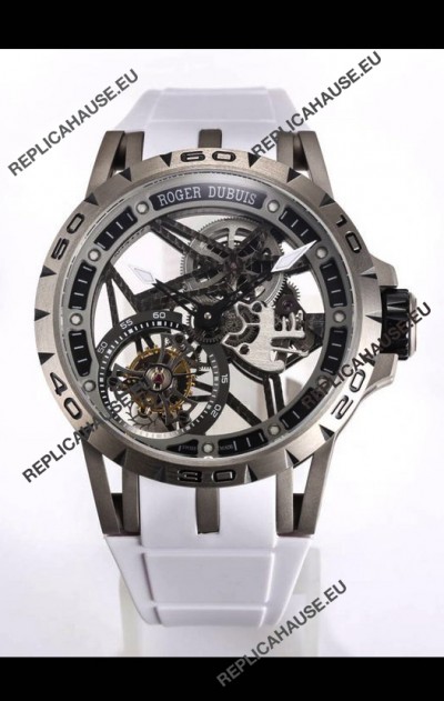 Roger Dubuis Excalibur Spider Flying Tourbillon Skeleton Titanium Casing 45MM 1:1 Mirror Swiss Watch