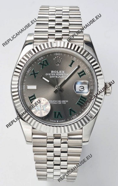 Rolex Datejust Cal.3235 WIMBLEDON Swiss Watch 1:1 Mirror Replica 904L Steel 41MM - Grey Dial 