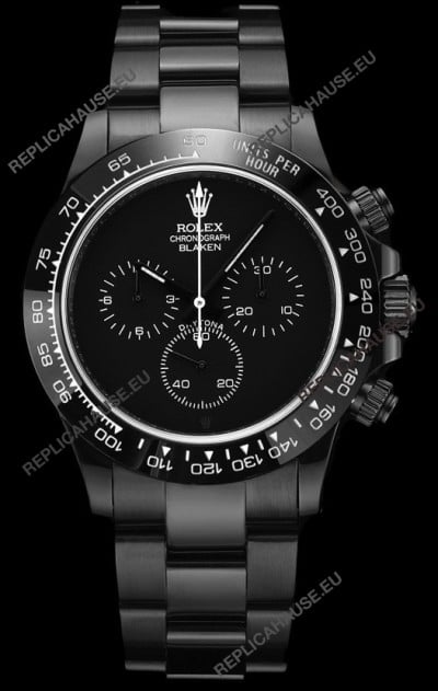 Rolex Daytona Blaken 1:1 Swiss Mirror Replica Black Dial Cal.4130 Movement (WITH BOX) 