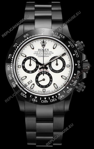 Rolex Daytona Blaken 1:1 Swiss Mirror Replica White Dial Cal.4130 Movement (WITH BOX) 