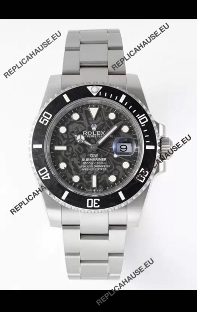 Rolex Submariner DiW Stainless Steel Casing Black Ceramic Bezel Edition Watch 