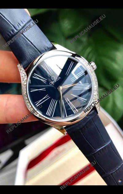 Omega De Ville Tresor Edition Swiss Quartz Watch 36MM Steel Casing Blue Dial