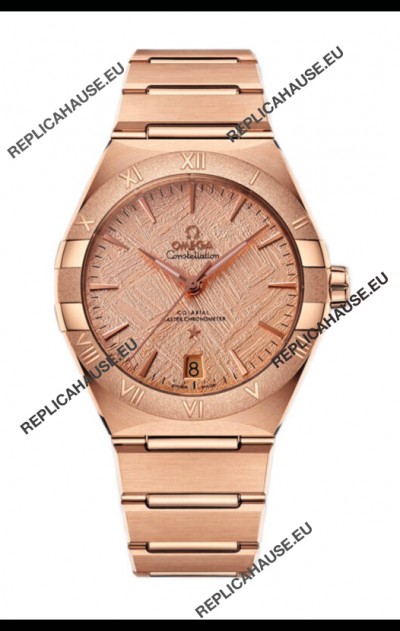 Omega Co-Axial Constellation Rose Gold Meteorite Dial 1:1 Mirror Replica 41MM