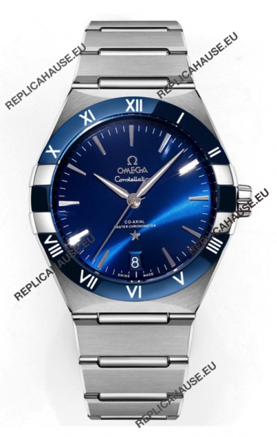 Omega Co-Axial Constellation Stainless Steel Blue Dial 1:1 Mirror Replica 41MM