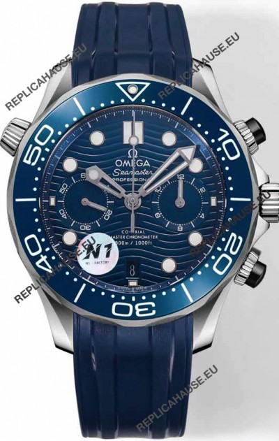 Omega Seamaster Co-Axial Master Chronograph Stainless Steel Blue Strap 44MM 1:1 Mirror Replica