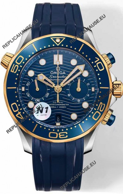 Omega Seamaster Co-Axial Master Chronograph Two Tone Blue Dial 44MM 1:1 Mirror Replica