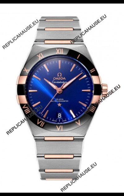 Omega Co-Axial Constellation Two Tone Blue Burgundy Dial 1:1 Mirror Replica 41MM
