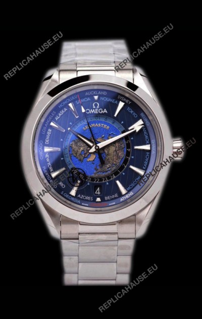 Omega Seamaster Aqua Terra 150M GMT Worldtime Swiss Replica Watch 