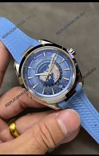 Omega Seamaster Aquaterra 150M Worldtimer Summer Blue 1:1 Mirror Replica Watch