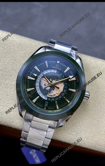 Omega Seamaster Aquaterra 150M Worldtimer Black Dial 1:1 Mirror Replica Watch
