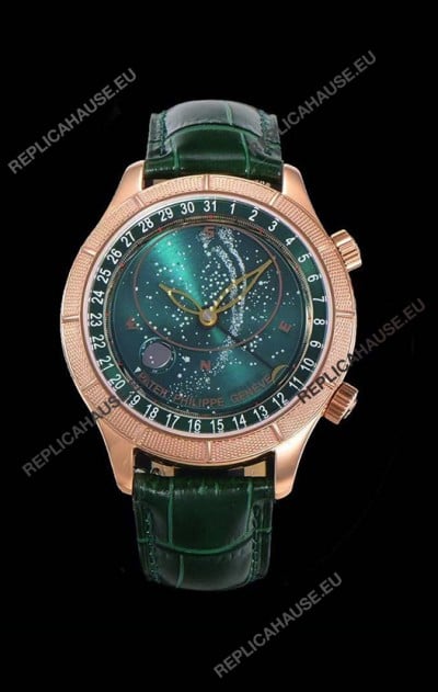 Patek Philippe 6102R Grand Compilations Handwind Swiss Replica Watch - Rugged Bezel Green Dial