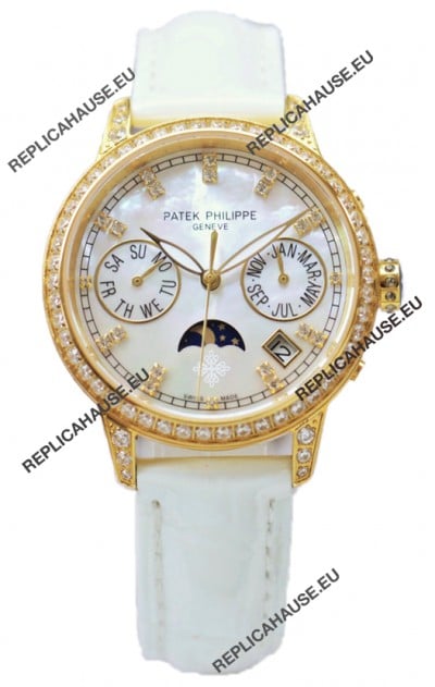 Patek Philippe Grand Complications Ladies First Perpetual Calendaer Yellow Gold Swiss Replica Watch 