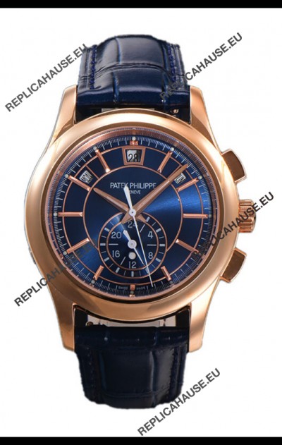 Patek Philippe 5205 Complications Moonphase Blue Dial 1:1 Mirror Swiss Replica Watch