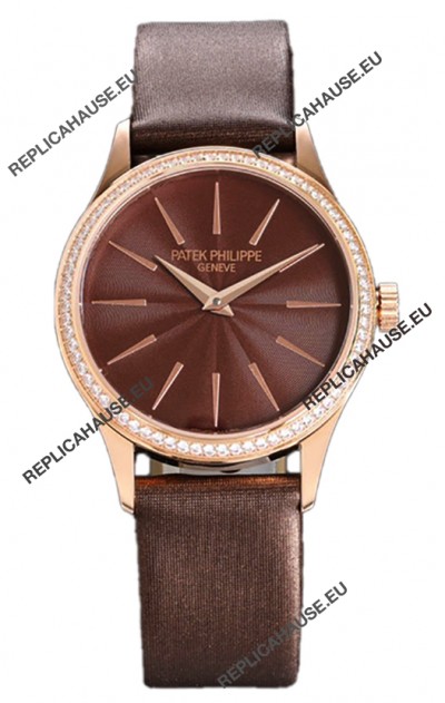 Patek Philippe Calatrava 4997 Ladies Rose Gold Brown Dial with Swiss Automatic Movement Watch
