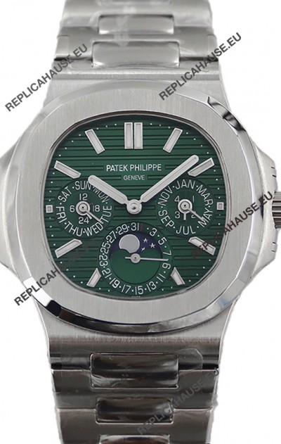 Patek Philippe Nautilus 5740 Perpetual Calendar Stainless Steel Green Dial Swiss Replica Watch 