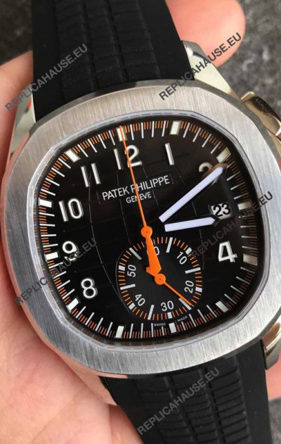 Patek Philippe Aquanaut 5968 Chronograph Steel Casing Orange Hands Watch in Swiss Automatic Movement