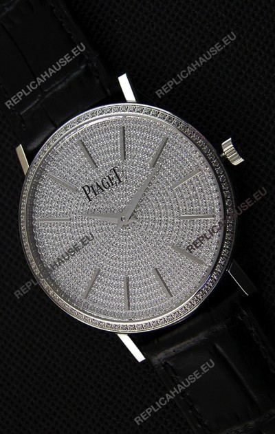 Piaget Altiplano G0A36128 Paved Diam Dial Swiss Quartz Replica Watch in Steel Case
